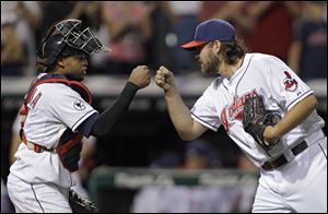 Closer Chris Perez, right, had 36 saves for Cleveland last year. He blieves the Tribe can win in 2012.