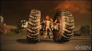 A screenshot from Twisted Metal.