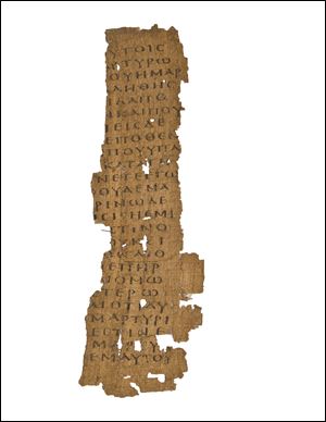 A fragment of papyrus found for the collection by Scott Carroll contains Bible verses.