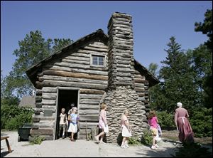 The Peter Navarre cabin, now on the grounds of the Toledo Botanical Garden, was built by a War of 1812 scout.