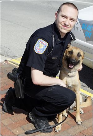 Tiffin Officer Jake DeMonte and his new partner, K-9 Andy, will go on duty together after Andy finishes training this summer.