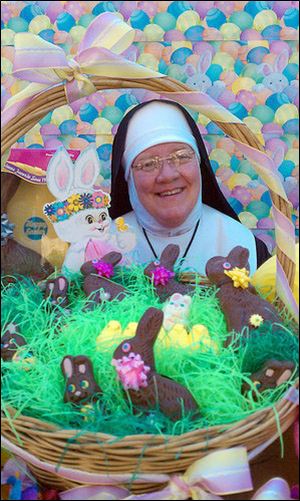 Colleen Moore stars as Sister in 'Sister's Easter Catechism: Will My Bunny Go To Heaven?' Saturday night at the Valentine Theatre.