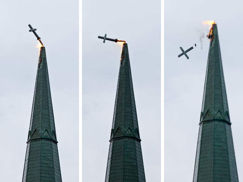 St-Rose-Church-steeple-fire