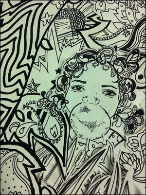 Merce L. Culp's 'Paisley, Butterfly, and Bubblegum' is on view at Starbucks, Levis Commons.