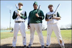 Start was runner-up last year in the City League playoffs and returns, from left, Austin Suiter, Austin Baker, and Marty Ramirez. The Spartans are the preseason pick to win the CL title.