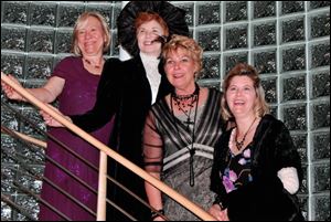 Vivienne Sommerfield, Sallie Eddy, Robin Joeflinger, and Inga Hoeflinger-Block enjoy the Titanic party held at the home of Robin and Ted Hoeflinger on Shoreland Avenue.