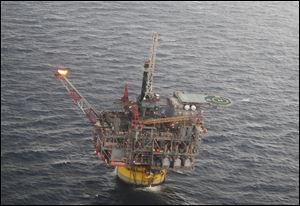 The Perdido oil platform, operated by Shell Oil Co. and owned by Shell, Chevron and British Petroleum, is located 200 miles south of Galveston, Texas, in the Gulf of Mexico. 