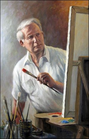 Self portrait of local artist, painter, teacher, and gallery owner, Walter Chapman.