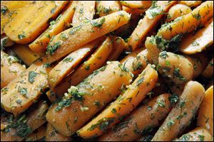Cooked carrots.