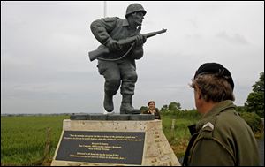 Associated pressThe statue of Pennsylvania native Maj. Dick Winters is situated in Sainte-Marie-du-Mont near the beaches where the D-Day invasion of France began in 1944.