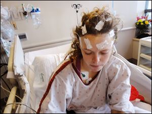 A scan of Cheyenne Cousineau's brain showed a dead spot the size of a nickel.
