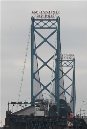 The privately owned Ambassador Bridge is the only bridge crossing the Detroit River linking Detroit and Windsor, Ont., Canada. 