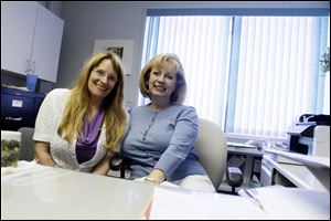 Stacey Langton, 52, left, will become the new administrative assistant to the superintendent of Bedford Public Schools when Mary Estes, 62, right, retires on June 29.
