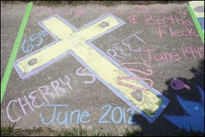 One of the drawings entered in a sidewalk chalk drawing competition during the Cherry Street Mission Ministries 65th anniversary event Saturday in Toledo.