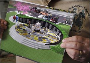 An artist's rendering depicts the Michigan Fallen Soldier Memorial to service personnel killed in Iraq and Afghanistan since the 2001 terrorist attacks. 