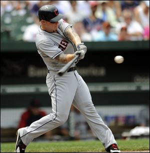 The Indians' Aaron Cunningham connects for a solo home run as Cleveland won to take three of four games in Baltimore.