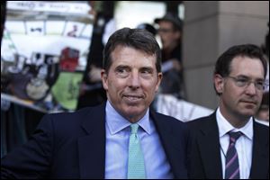 Former Barclays Chief Executive Bob Diamond leaves after giving evidence to the Treasury Select Committee at Portcullis House, central London Wednesday.