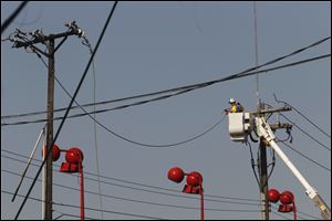 A portion of Central Ave. is closed as electrical crews work to restore power on the Central Ave. auto strip.