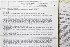 A report on the May 6, 1969, Students for a Democratic Society meeting at the library.
