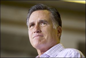 Republican presidential candidate Mitt Romney attends a campaign event in Irwin, Pa. He was there Tuesday, the same day he gave an exclusive print media interview to The Blade.
