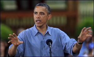 President Barack Obama speaks about creating jobs at James Day Park in Parma, Ohio on July 5. 