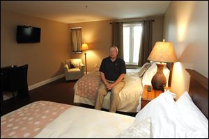 Chris Starrett of Bryan, Ohio, sits in one of Mercy St. Vincent Medical Center's 'Home Away From Home' rooms. The rooms are for families of patients who live far away.