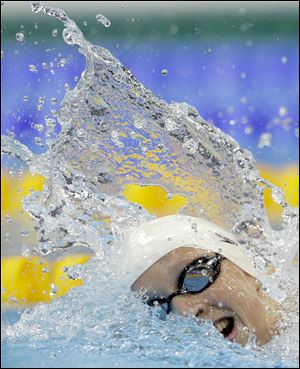United States' Katie Ledecky won the women's 800-meter freestyle race at the London games.