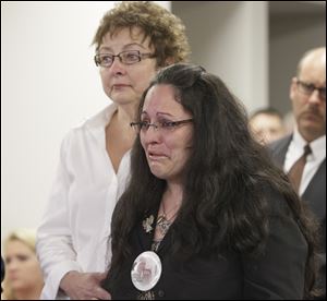 'The images of what occurred that horrific night are seared into my brain,' Maytee Vazquez-Clarke tells the court. With her Friday was Lynn Carder, director of the victim assistance program. 