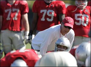 Before the Buckeyes opened preseason camp earlier this month, equipment managers placed an inch-wide strip of black tape on the freshmen's helmets. It was part of a ritual coach Urban Meyer started in 2001 at Bowling Green as a fun but harmless way to initiate the new pledges.