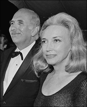Film producer David Brown, second from right, Helen Gurley-Brown, right, arrive at an event at the Cannes Film Festival in Cannes, France.