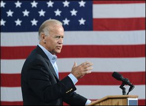 Vice President Joe Biden speaks Tuesday at the Institute for Advanced Research and Learning in Danville, Va.
