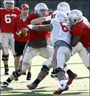 Reid Fragel has played at tight end for three seasons at Ohio State. He is now a right tackle.