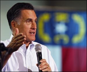 Republican presidential candidate, former Massachusetts Gov. Mitt Romney speaks at a campaign rally at the NASCAR Technical Institute in Mooresville, N.C.