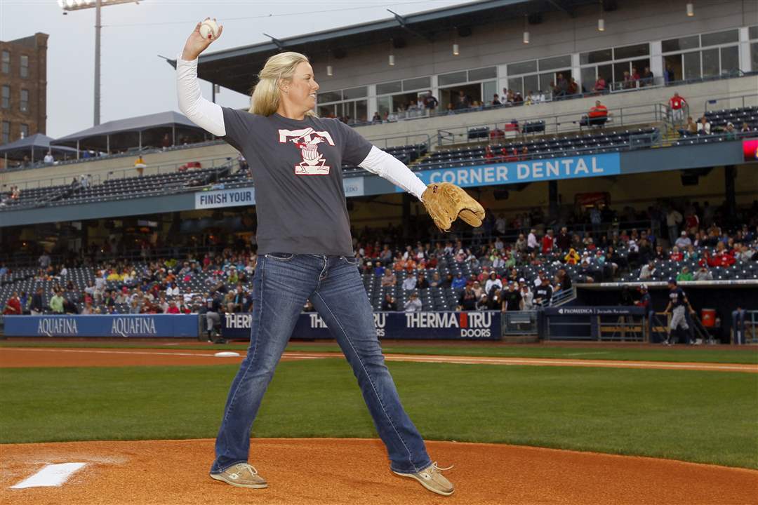 Mud-Hens-Jamie-Farr-Linciome-first-pitch
