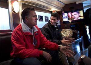 Republican presidential candidate Mitt Romney was joined by vice presidential running mate Rep. Paul Ryan, R-Wis., Tuesday in Vandalia, Ohio. 