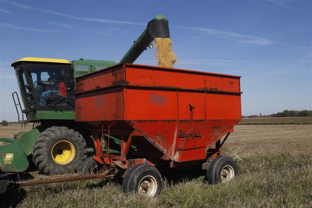 Portage-Ohio-farmer-Jim-Canterbury-harvests-soy-beans-that