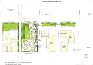 Map of downtown Toledo area for proposed TARTA hub.