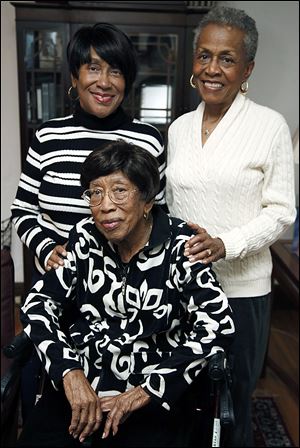 Aleathia Carson, who turned 100 on Jan. 31, is beloved by her daughters  Janice Carson, left, and Peggy Coleman, right.