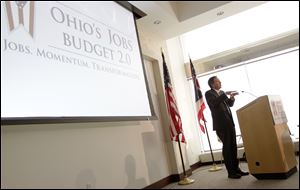 Ohio Gov. John Kasich's two-year, $66.3 billion budget calls for a net tax cut of $1.4 billion using a menu of income tax cuts for individuals and small business, a half-penny cut in the sales tax while broadly expanding the base on which it’s based, and hiking taxes on a burgeoning Utica shale drilling industry.