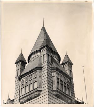 Exterior of the Pythian Castle in downtown Toledo. Toledo Blade file photo by Dick Greene dated August 10, 1953.