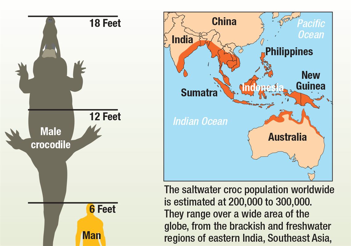 saltwater crocodile habitat map