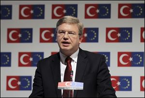 Stefan Fule, the European Union  enlargement commissioner, said people in democratic societies have the right to hold peaceful demonstrations and that police brutality was unacceptable during a conference today in Istanbul.