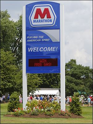 Marathon Classic put up signage across Highland Meadows.
