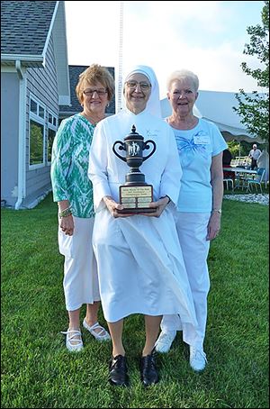 Roni Zak, Mother Cecilia and Elaine Raglow.