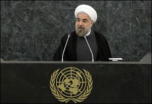 Iranian President Hassan Rouhani addresses a high-level meeting on Nuclear Disarmament during the 68th United Nations General Assembly Thursday.