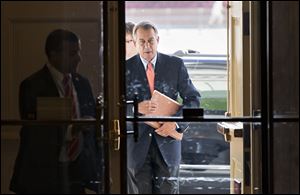 Speaker of the House John Boehner, R-Ohio, arrives at the Capitol today in Washington.