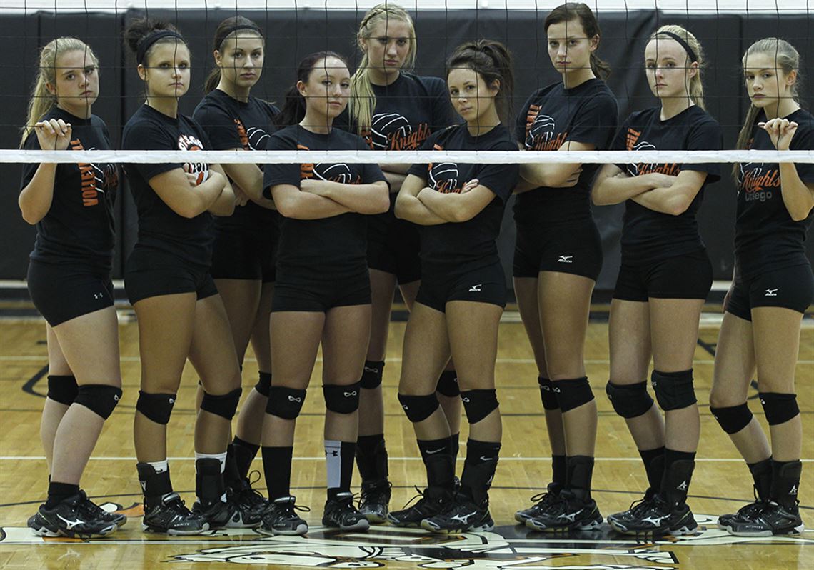 Otsego won the Northern Buckeye Conference volleyball title with, from left, Kylie Asmus, Lindsey Donald, Lauren Wynn, Savannah Schwind, Morgan Smoyer, Emily McVeigh, Abby Hesselschwardt, Mallory Beach, and MacKenzy Varner.