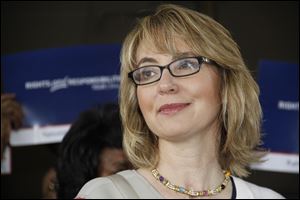 Former U.S. Rep. Gabrielle Giffords and husband Mark Kelly, a former combat pilot and astronaut, are scheduled to be with New York Attorney General Eric Schneiderman at the Saratoga Springs Arms Fair on Sunday to highlight a voluntary agreement and stricter state gun control law.