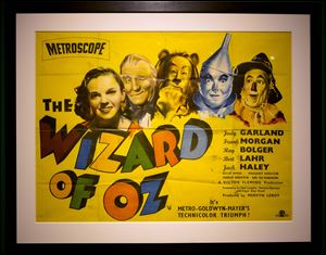 A poster from  ‘The Wizard of Oz’ movie  is one of more than 100,000 Wizard of Oz items owned by filmmaker Willard Carroll, 57, who became enthralled at age 10.