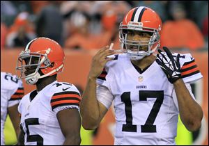 Cleveland Browns quarterback Jason Campbell hadn’t thrown an interception in 90 attempts this season, but was picked off three times Sunday in Cincinnati against the Bengals.
